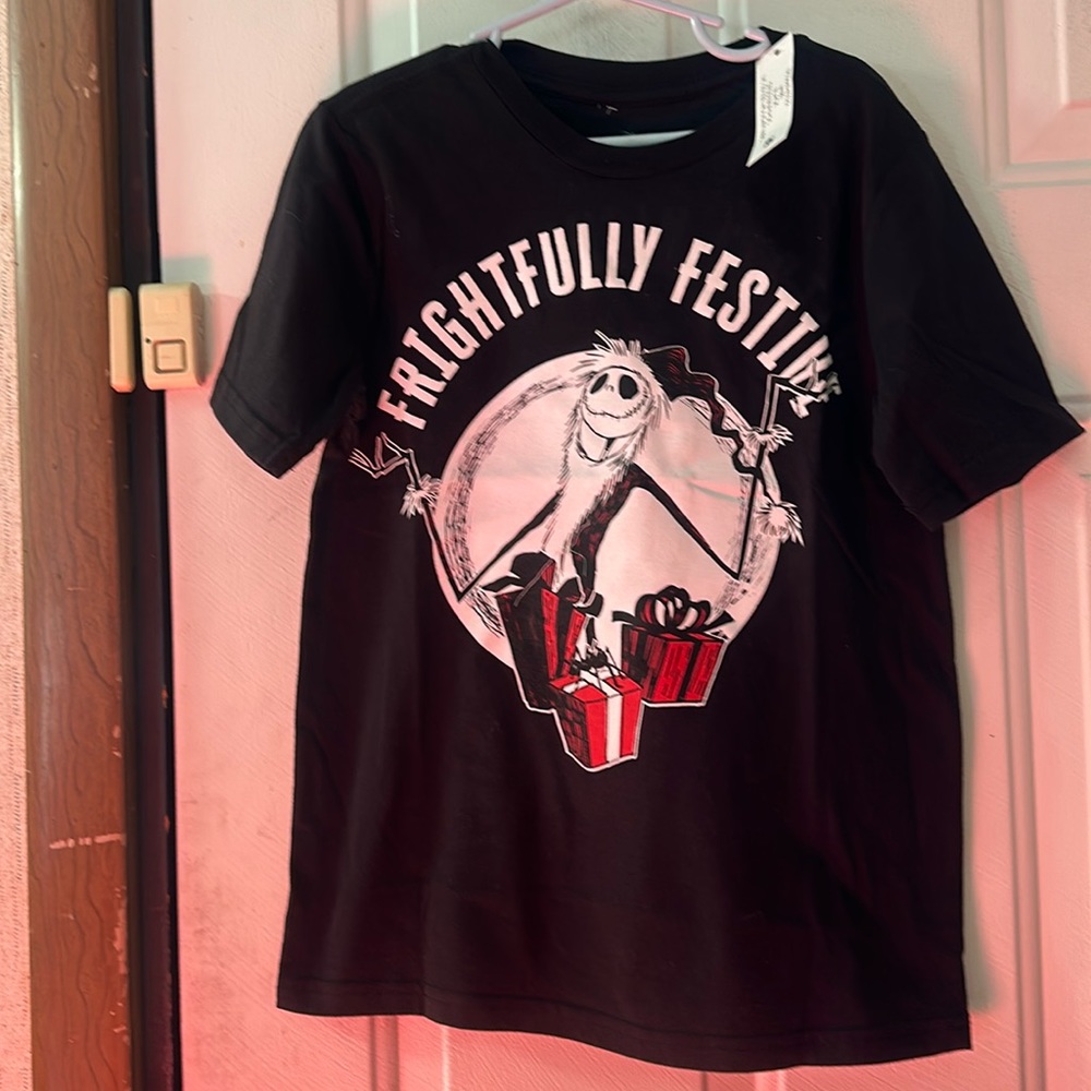 DISNEY NIGHTMARE BEFORE CHRISTMAS JACK SKELLINGTON CHRISTMAS TEE: BLACK: NWT: M